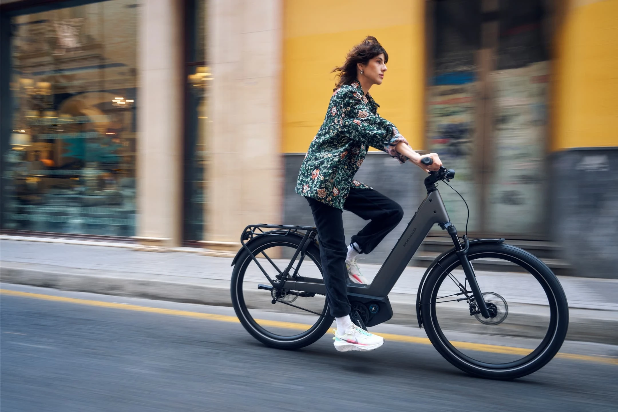 Step-through e-bike ideal for daily school runs and town riding