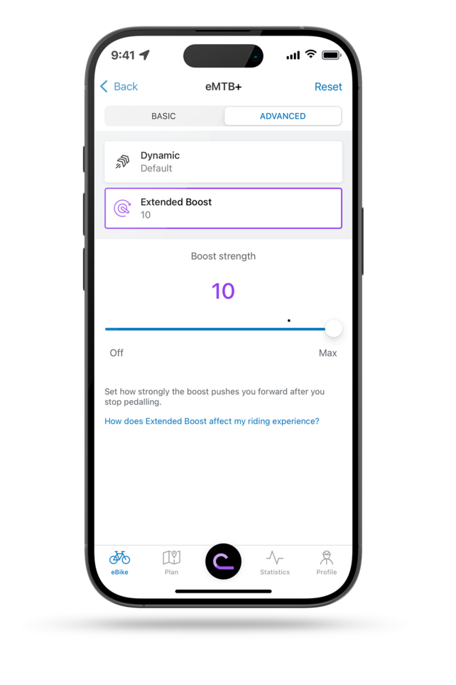 Bosch eBike Flow app custom riding mode and Extended Boost settings